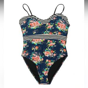 New CupShe size xxl navy floral one piece swimsuit swim wear